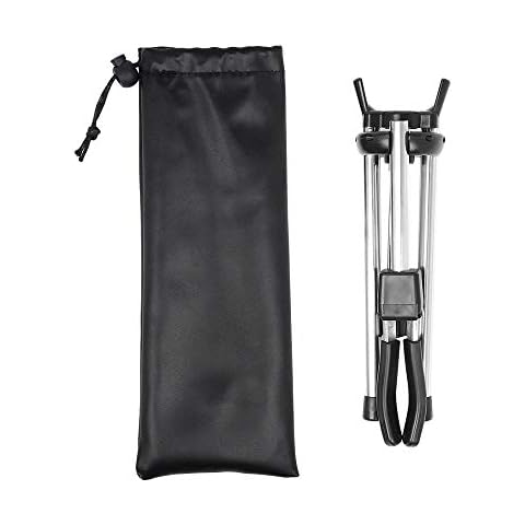 Mowind Foldable Alto Saxophone Stand Stainless Steel Sax Stand Holder Portable Saxophone Bracket Adjustable Stand with Leather Bag Cover
