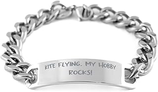 Nice Kite Flying Gifts, Kite.!, Funny Birthday Cuban Chain Bracelet Gifts Idea For Men Women, Kite Flying Gifts From Friends, Kites, Flying kites, Kite flying games, Kite flying kit, Small, Silver Plated Zinc, Cubic Zirconia