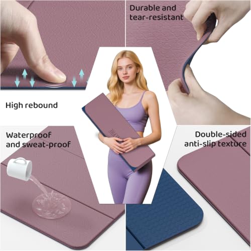 Image of Foldable Yoga Mat (12mm) Exercise Mats for Home Workout,Comfortable and Durable,Thick-Portable Folding Mat,Non Slip,Pilates Mat Thick,Outdoor Use,Meditation,Travel,Camping(71 inchx24 inch x0.47 inch)