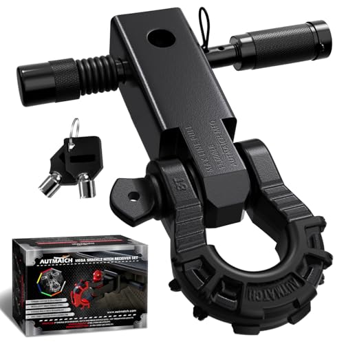 Shackle Hitch Receiver 2" with 3/4" Mega D Ring Shackle & 5/8" Lock Pin