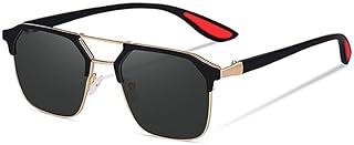 GRACY RIMS Unisex UV Protected Club Master Square Sunglasses | Pilot Style Driving Shades with Metal Frame For Men &amp; Women...