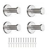 【Robusto】: Cada perchero de acero inoxidable tiene una funda que es fácil de quitar e instalar, con 3 tornillos y 3 anclajes que brindan una sujeción segura y alta estabilidad, ideal para abrigos, carteras, sombreros, paraguas, toallas o albornoces, etc. .