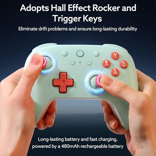 Image of 8Bitdo Ultimate 2C Wireless Controller for Windows PC and Android, with 1000 Hz Polling Rate, Hall Effect Joysticks and Triggers, and Remappable L4 /R4 Bumpers (Mint)