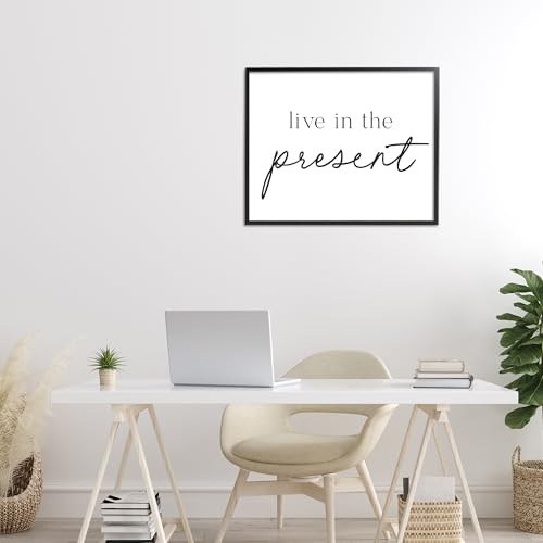 Tableau Live In The Present Stupell Industries impression giclée encadrée - 3