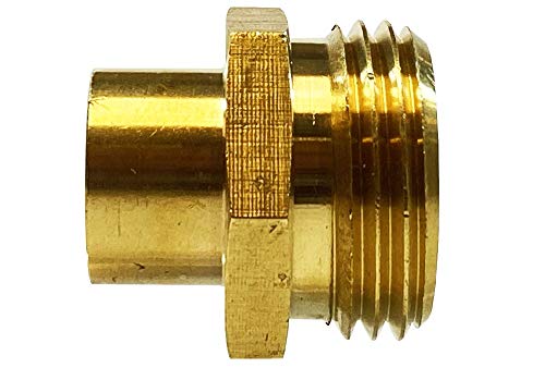 Anderson Metals-07480-1204 Brass Garden Hose Fitting, Connector, 3/4" Male Hose ID x 1/4" Female Pipe