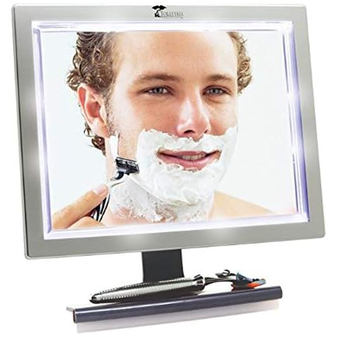 ToiletTree Products Deluxe LED Fogless Shower Mirror with Squeegee Cover