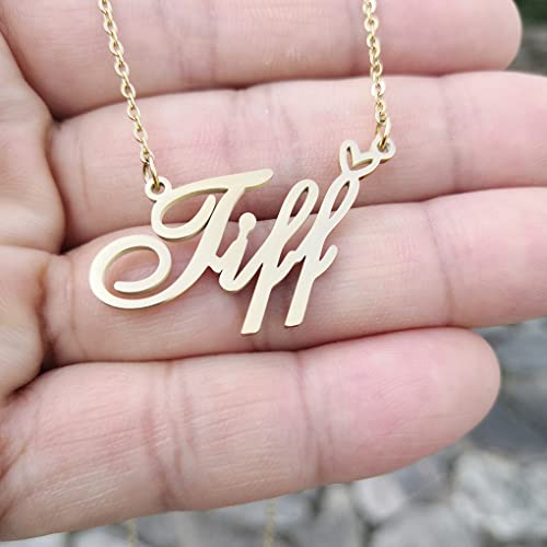 Custom Name Necklace Personalized Customized Plated Pendant Necklace with Heart Jewelry for Women Christmas Valentine's Day Birthday New year Mother's Day2