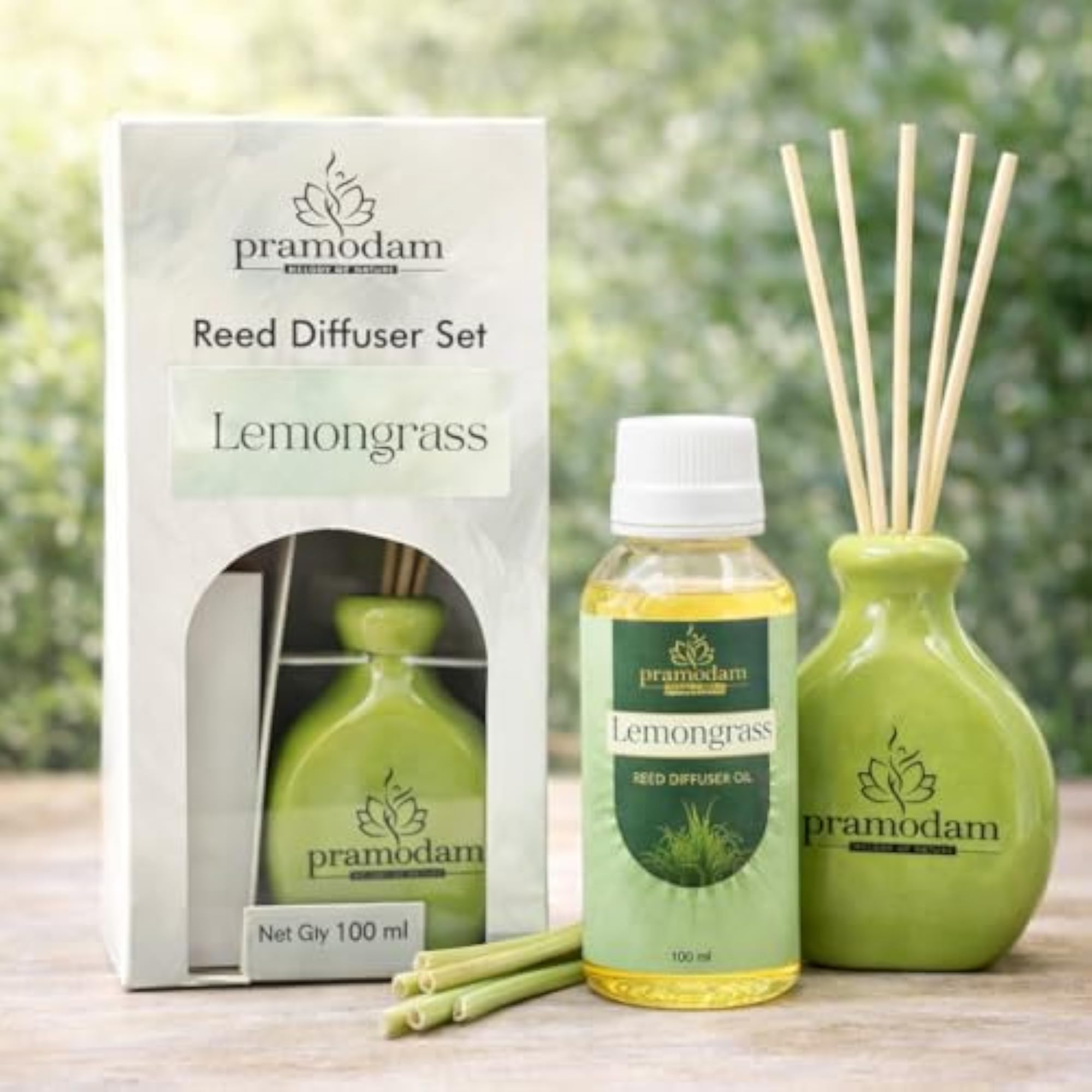 Lavender & Lemongrass Reed Diffuser Set with Ceramic Vase