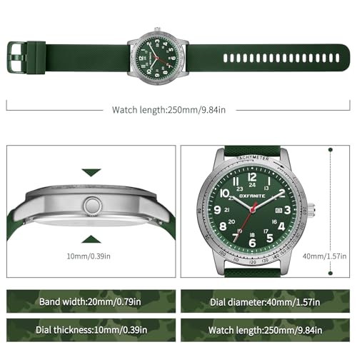 Image of Mens Watches Easy to Read Waterproof with Silicone Strap for Men 24-Hour Military Time Tactical Casual Wristwatch