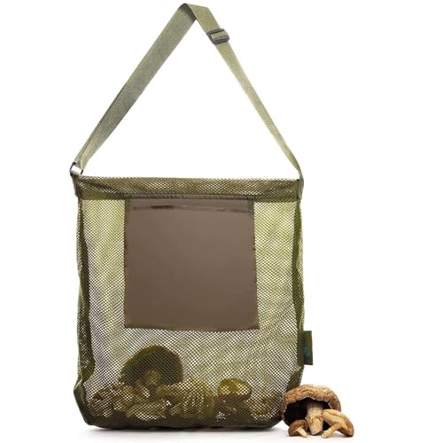 TYXHXTF Borsa per la Caccia Ai Funghi, Borsa Funghi Rete per Funghi-Porcini, Sacca in Rete Raccolta-Funghi, Borse la Raccolta con Custodia in Rete di Grande capacità Tracolla Regolabile