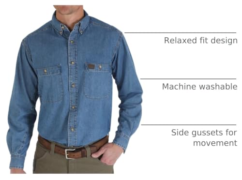 Image of Wrangler Riggs Workwear Men's Logger Twill Long Sleeve Work Shirt