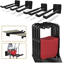TORACK 4 Pack Garage Storage System Hooks, Heavy Duty Wall Mount Tool Organizer, Chair Hanger Garage Storage Utility Hooks for Car Tires, Ladders, Chairs, Strollers, Power Tools, Garden Tools