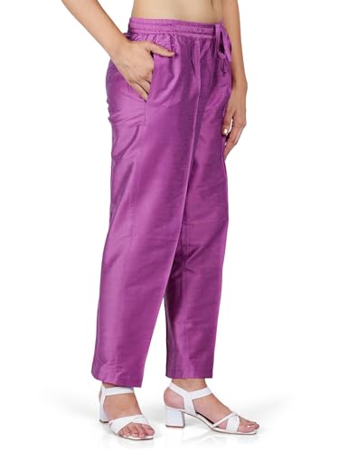 Image of Trouser Pants for Women,Stylish Trousers for Woman for Kurti Relaxed & Regular Straight fit Palazzo,Ethnic Bottom Formal Pants for Women Office wear Casual & Daily Use