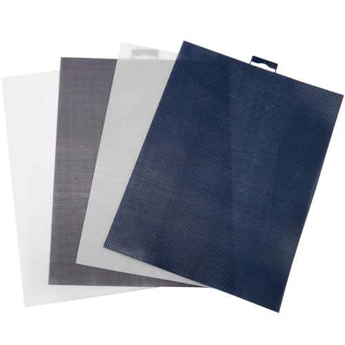 Image of 4pcs Plastic Mesh Canvas Sheets,11x8.2 inch,14 CT Clear Plastic Mesh Canvas Sheets for Embroidery & Knit Crochet Projects, DIY Handicraft, Make Dividers