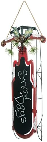 Chalkboard Retro Red Sled 15 inch Christmas Ornament