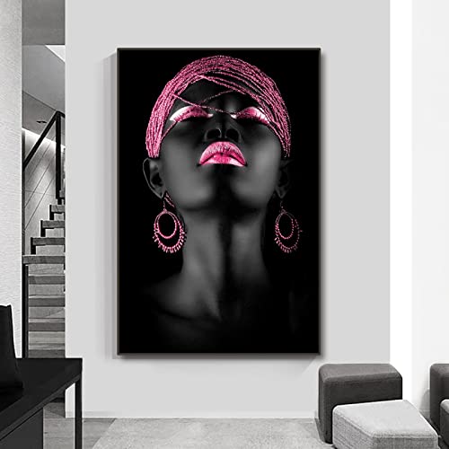 Toile femme africaine abstraite pour une chambre chic