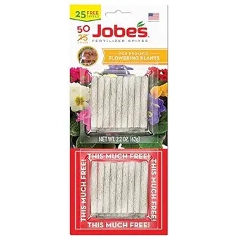 Jobe's Fertilizer Spikes for Flowering Plants, 10-10-4 Time Release Fertilizer, 50 Spikes per Package