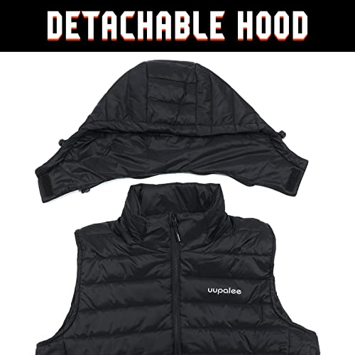 Uupalee Women's Heated Vest With Detachable Hood Lightweight Thermal Jacket (Battery Included) Black L #TOP4