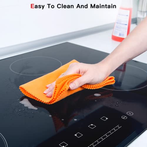 Iseasy 1822102-1 Electric Cooktop 30 Inch Ceramic Stove 4 Burners Built-In Stove Top Electric Hot Plate Satin Glass Cooktop In Black Touch Sensor Control/Timer/Child Safety Lock/9 Power Levelsr/220-240V 6700W thumb #6