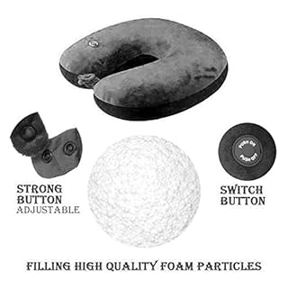 Hooshing Neck Pillow Massager Vibrating Black for Pain Relief Therapy Support Shoulder Fatigue in Car Home and Office