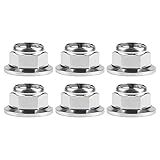 Wanyifa Titanium Flanged Metal Lock Nut M6 M8 M10 M12 for Motorcycle Cars Pack of 6 (M10 Pitch 1.25mm, Normal Titanium)