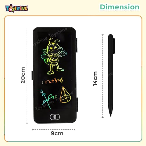 Image of Toyshine 2 in1 Digital LCD Writing Pad Children Doodle Board with Pencil Box for Kids 3-10 Years Old Boys /Girls Gifts Education Learning Toy, Black