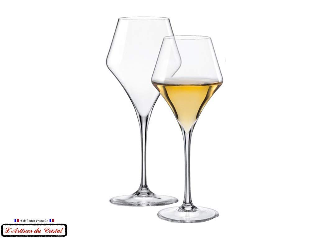 6 Bicchieri di Vino/Acqua in Cristallo - Service Oenologue (38 cl) - Maison Klein Artisan du Cristal - Set Regalo - Firmata : Klein 54120 Baccarat France