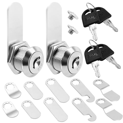5/8 Alloy Cam Locks with Keys for Mailbox Toolbox and Pickup Trucks RV Compartment Storage Locks (2 Pack)