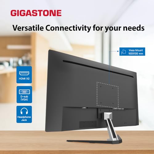 Image of Gigastone 32 inch IPS LED Back Light Monitor 2-Pack 75Hz FHD 1920 x 1080, 178 Wide View Frameless Computer Monitor 5ms, Eye Care Technology, Ergonomic Tilt VESA Mount, HDMI VGA