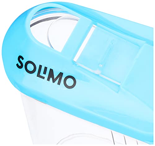Image of Amazon Brand - Solimo Plastic Storage Containers with Sliding Mouth (Set of 12, 750ml, Blue)