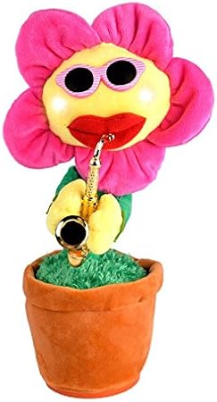 Amazon Nxsi 音楽の赤ちゃんのおもちゃ 声でヒマワリを踊る 電気太陽魅惑的な花踊り吹いてサックスシミュレーションひまわりぬいぐるみ ぬいぐるみ おもちゃ