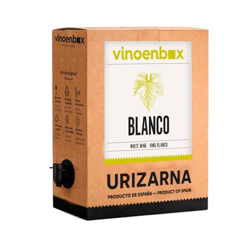 Vino blanco seco Bag-in-Box 10 L | Ideal para el consumidor habitual de vinos blancos del año | Vino en caja de calidad garantizada por enóloga de Rioja