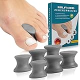 Hilfmed®- 6x antibakterieller Zehenspreizer Hallux Valgus Korrektur - hochwertiger Zehenschutz inkl. E-Book Made in Germany in 3 Größen (L+M+S)