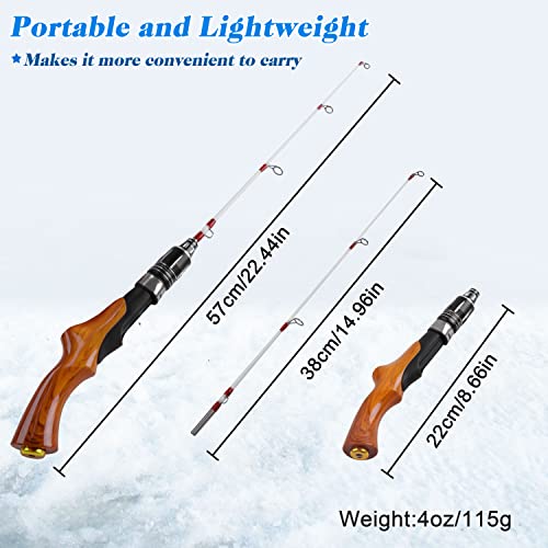 Ice Fishing Rod, 23" Ultralight Ice Spinning Rods Sensitive Ice Fishing Pole Winter Ice Fishing Gear For Walleye Perch Panfish Bluegill #TOP5