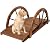ZeHuoGe 3.3 FT Wooden Garden Bridge Arc Footbridge with Half-Wheel Style Railings & Solid Fir Construction