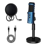 Micrófono USB para ordenador, MYDASH PC condensador micrófono con soporte, cardioide, grabación en streaming, micrófono para podcast, Skype, Studio, Streaming, Broadcast, YouTube, vídeo, juegos