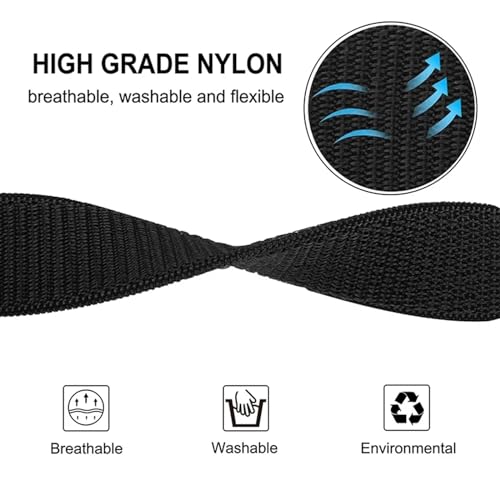 Correa de nailon para Garmin Fenix 7X 6X de 26 mm negra para senderismo 4