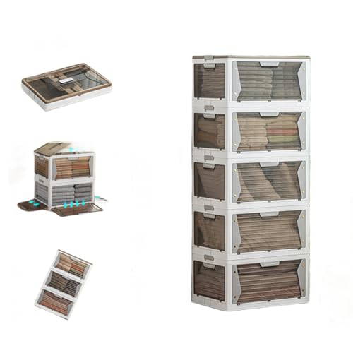 Plastic Storage Box with Lid, Foldable Heavy Duty Transparent Container