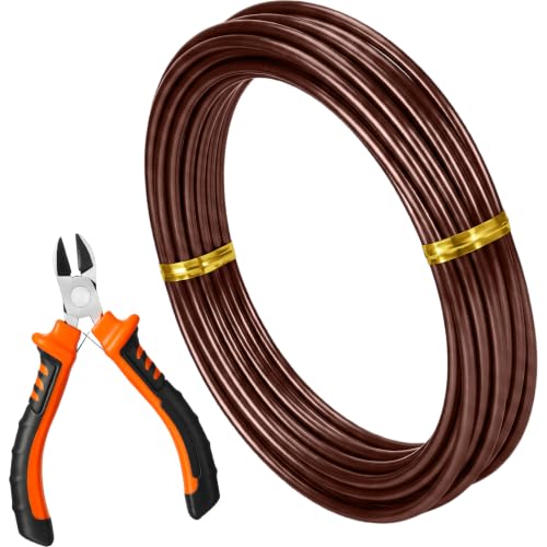 Mudder 1 Roll Bonsai Training Wire Aluminum 3mm Brown
