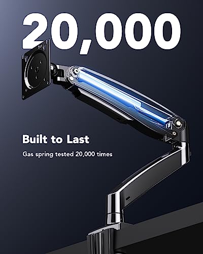 Huanuo Gas Spring Single Monitor Stand, Ultrawide Vesa Mount With Clamp And Grommet Base For 13 To 35 Lcd Computer Screen, Upgraded Desk Arm With Usb, Holds 4.4 To 26.4 Lbs #TOP5