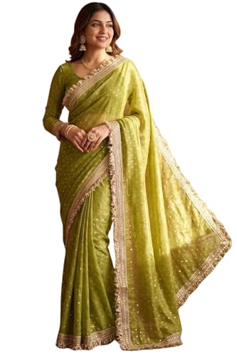 SGF11 Women's Tissue Pure Soft Silk Saree With Blouse Piece product image 6