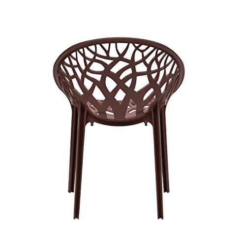 Image of SkyGlamour Neelkamal Crystal Plastic Chair | Chairs for Home, Living Room, Garden, Patio Durable Indoor & Outdoor|Plastic Chair Set of 2; Colour: Weather Brown
