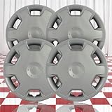 Brighter Design Set of 4 15' Push-on Silver Hubcaps for Nissan Versa 2007-2009