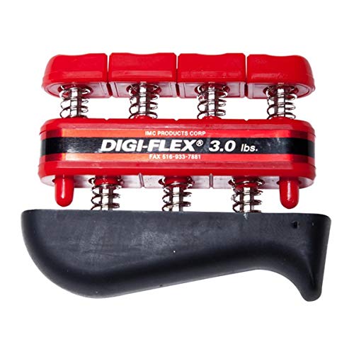 Performance Health Digi-Flex, Rouge, pour la Thérapie de la Main, 1.4 kg, Exerciseur de Main à Ressort, Base Ergonomique, Rééducation de la Main