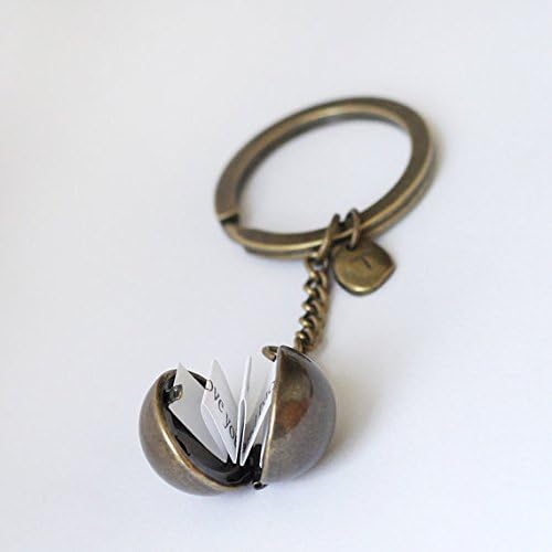 Superb Jewelry antique brass Secret Message keychain jewelry,Personalized Ball Locket with initial,custome message,Graduation gift fathers day gift for dad