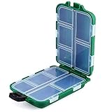 Contenitore per attrezzatura da pesca, piccola scatola rigida per attrezzatura da pesca, custodia portatile per esche da pesca, contenitore per esche da pesca, 10 scomparti