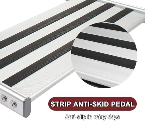 Folding RV Camper Steps - 330lbs Capacity, Anti-Slip Manual/Electric Stairs for Motorhome, Travel Trailer, Van - 12V Electric Automatic, Single Size