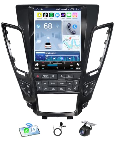 [8G+128G] Car Radio for Cadillac CTS 2008-2012: 9.7″ HD Touch Screen Stereo Replacement Wireless Carplay Android Auto BT5.0 FM/AM/RDS DSP SWC 5G WiFi Split Screen GPS Navigation Backup Camera