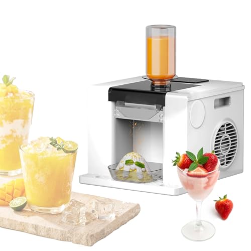Máquina eléctrica para raspar hielo, 60 kg/día, para hacer copos de nieve, con refrigeración por aire para el hogar, fiestas, food trucks, restaurantes y tiendas de té con leche,White