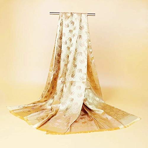 Thai Gold Silk 100% Thailand Elephant Soft Scarf Shawl Wrap Women Handmade Gift Souvenir Length 72 Inches3